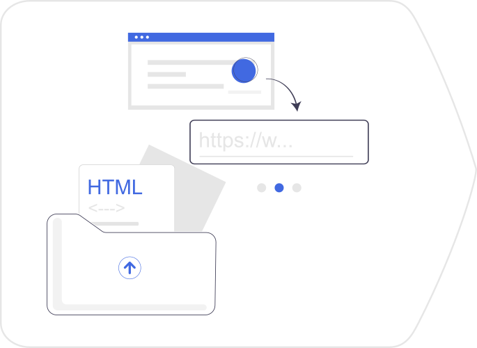 HTMLファイルをアップロードするか、URLを入力します。
